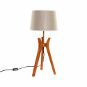 Galda lampa DKD Home Decor Brūns Bēšs Poliesters Koks 220 V 50 W