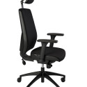 Töötool SUN-FLEX Officechair HB 250505 peatoega, regul. käetoed/kangas Onyx Black+must alum. jalaris