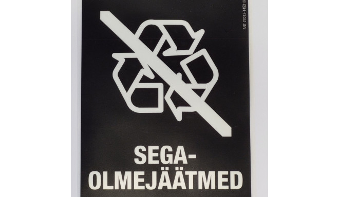 Kleebis prügikastile - Sega-olmejäätmed 145x190mm