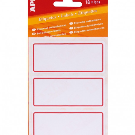 Vihikukleebised Apli, punase raamiga, 78x34mm, 18 kleebist