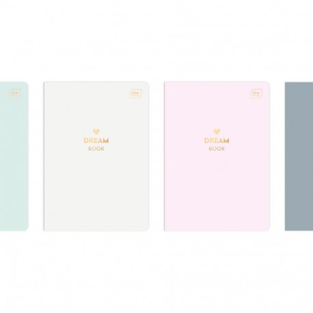 Kaustik A5 60 lehte, ruut, värviline kartongkaas, kuldsed detailid, assortii Interdruk