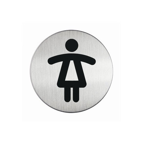 Uksesilt Picto "Naistele", ümar D 83 mm, harjatud roostevaba teras, Durable