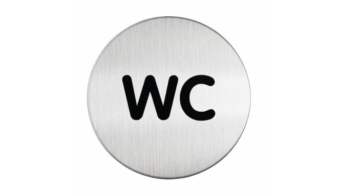 Uksesilt Picto "WC", ümar D 83 mm, harjatud roostevaba teras, Durable