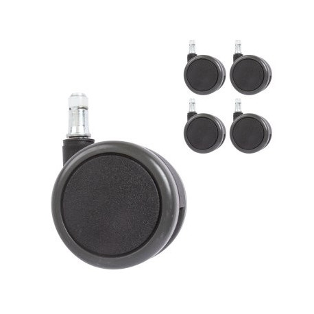 Tooli rattad D-65mm, piduriga, 200419, tihvt 11mm, nn. kummirattad, universaalsed / 5 tk kompl.