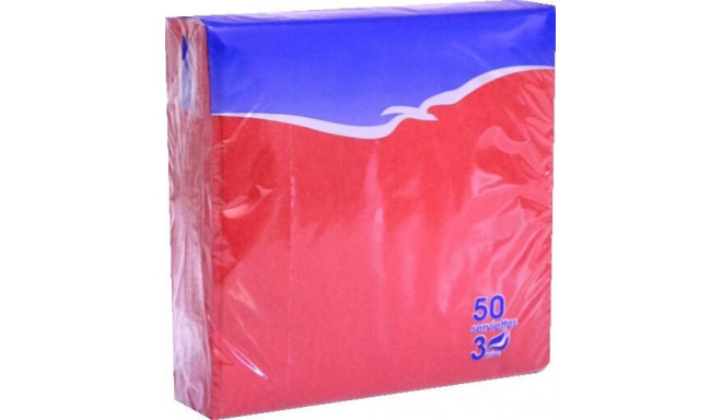 Salvrätik punane 33x33cm  50tk/pk 3-kihiline