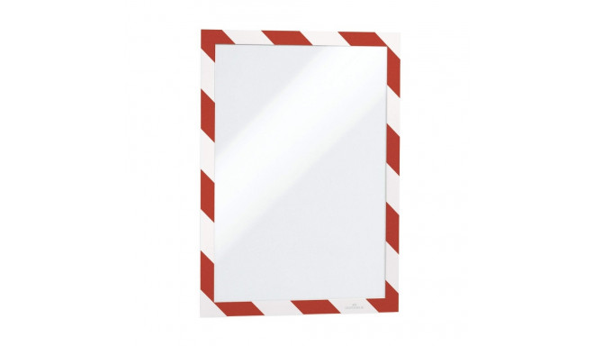 Inforaam magnetiline DURAFRAME SECURITY A4, iseliimuv, punane/valge, 2 tk/pk, Durable