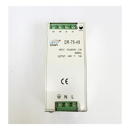 Power supply 48V, 1,6A, 75W din rail
