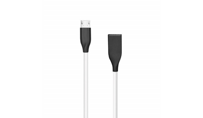 Silicone cable USB - Micro USB (white, 1m)