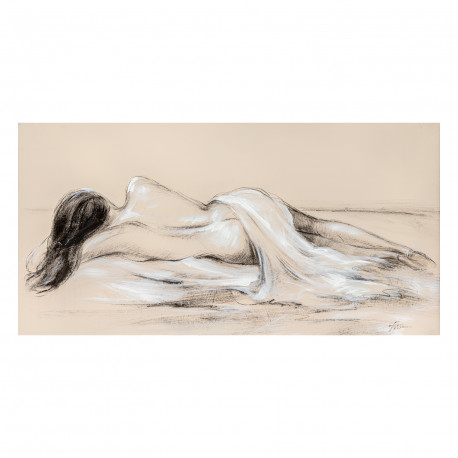 Oil painting 60x120cm, a resting beauty