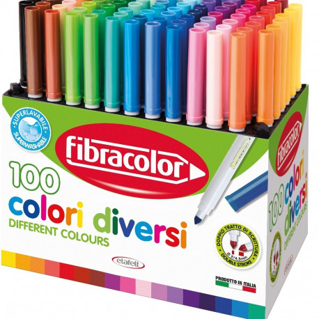 Viltpliiats Fibracolor 100 Colori, komplektis 100 erinevat värvi