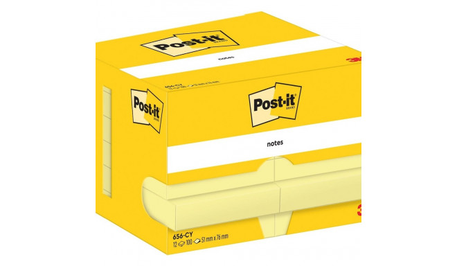 Märkmepaber iseliimuv POST-IT 656  kollane, 51x76mm (pakis 12x100l.)