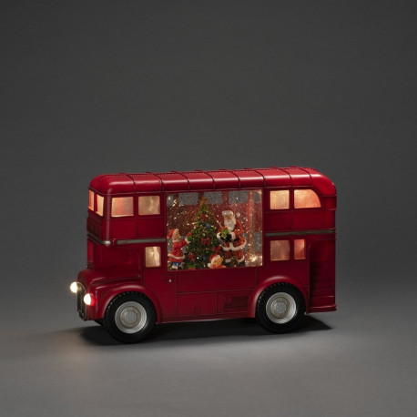 Lauakaunistus/ Vesilatern, Buss Jõuluvana ja lastega,K-18,5cmxL-29,5cm, wwLED, 5H taimeriga, 1,8m US