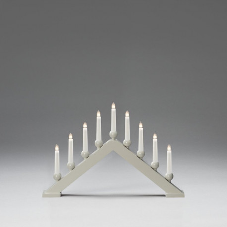 Küünlajalg kolmnurkne 50,5xK-37cm, 7 küünalt, 230V,170cm juhe/ matt beez värvitud puit
