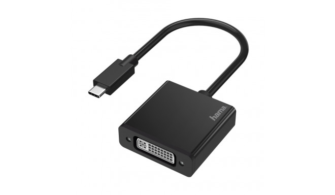 Adapter - üleminek Hama USB-C pistik - DVI pesa, Ultra HD 4K 4096x2160, (USB-C Thunderbolt3/4 kompat