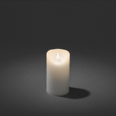 Valge vahaküünal 7,6xK-12,7cm, 3D-küünlaleek, wwLED+ taimer 4 ja 8H, lisada patareid 2xC LR14/ siser