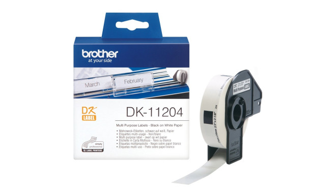 Kleepkirjalint Brother DK11204, universaalsed kleebised 17x54mm, 400 kleebist