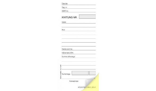Kviitung A7 2-ne isekopeeruv raamat (2x50lehte)