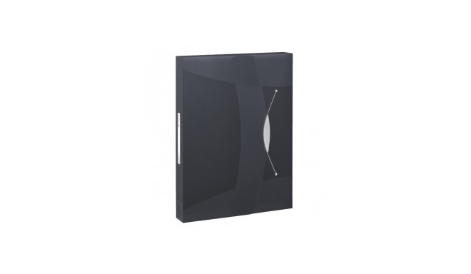 Kummiga karp 4cm Vivida A4 plast, must