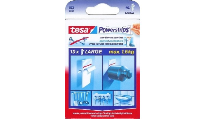 Kahepoolsed kinnitusribad Tesa POWER-STRIPS LARGE 10 tk