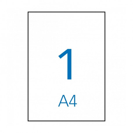 Etikett iseliimuv APLI 210x297mm, valge polüester, ilmastikukindel, A4, 100l/pk, Ref.12121