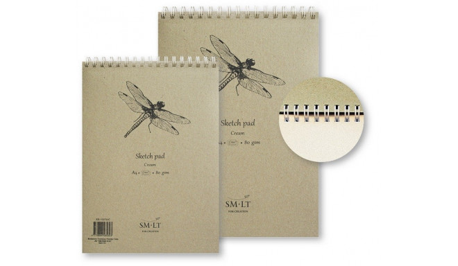 Joonistusplokk A5 80gsm, 70 lehte,spiraalköide,recycled, SMLT