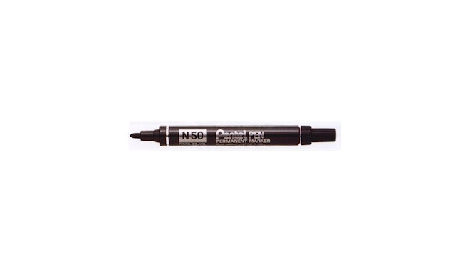 Marker Pentel N50 must, ümar ots, 4,3mm, metallkorpusega,veekindel