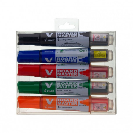 Tahvlimarker Pilot V Board Master, 2-5mm, lõigatud ots, padruniga, 5tk, BeGreen - 91%, taaskasutatud
