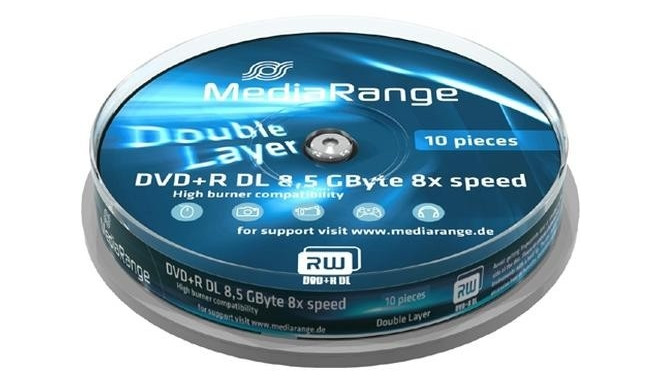 MediaRange MR466 blank DVD 8.5 GB DVD+R DL 10 pc(s)