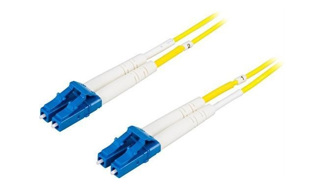 Deltaco LCLC-1S fibre optic cable 1 m LC OS2 Orange