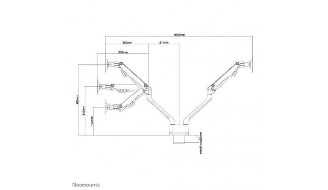 Neomounts FPMA-D750DSILVER Monitor arm 10-32&quot; - gas spring - Topfix
