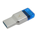 Kingston Technology MobileLite Duo 3C card reader USB 3.2 Gen 1 (3.1 Gen 1) Type-A/Type-C Blue, Silv