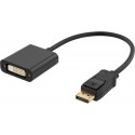 Deltaco DP-DVI14 video cable adapter 0.2 m DisplayPort DVI-I Black