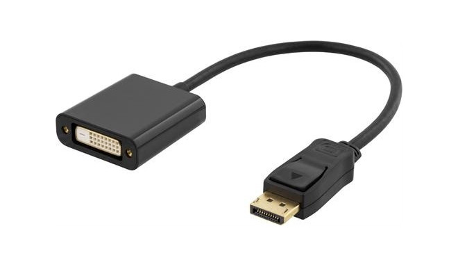 Deltaco DP-DVI14 video cable adapter 0.2 m DisplayPort DVI-I Black