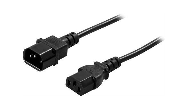 Deltaco DEL-113B power cable Black 5 m C14 coupler IEC C13