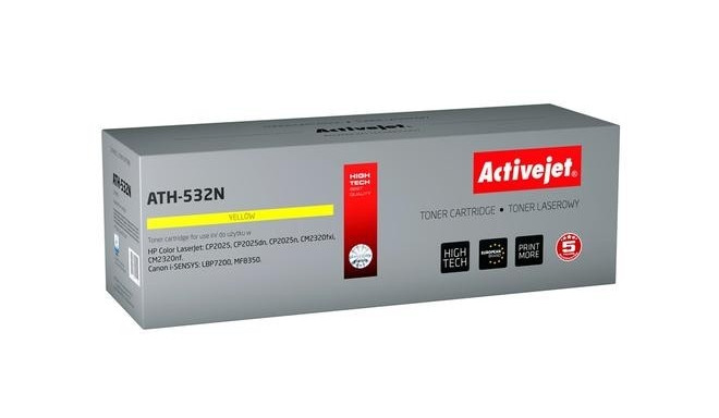 Activejet ATH-532N toner (replacement for HP 304A CC532A, Canon CRG-718Y; Supreme; 3200 pages; yello