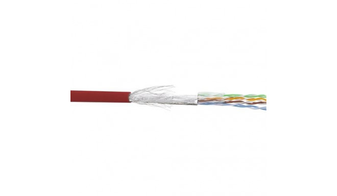 InLine Patch Cable SF/UTP Cat.5e AWG26 CCA PVC red 100m