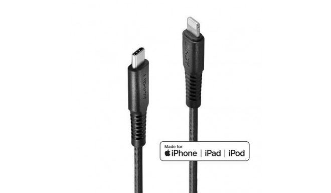 Lindy 1m Reinforced USB Type C to Lightning Charge and Sync Cable