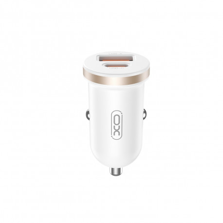 XO car charger CC56 PD 30W QC 1x USB 1x USB-C white