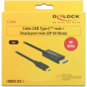 DeLock DisplayPort 1.2 > USB-C (ST-ST) 2m adapterkaabel 4K 60Hz must