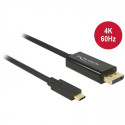 DeLock DisplayPort 1.2 > USB-C (ST-ST) 2m adapterkaabel 4K 60Hz must