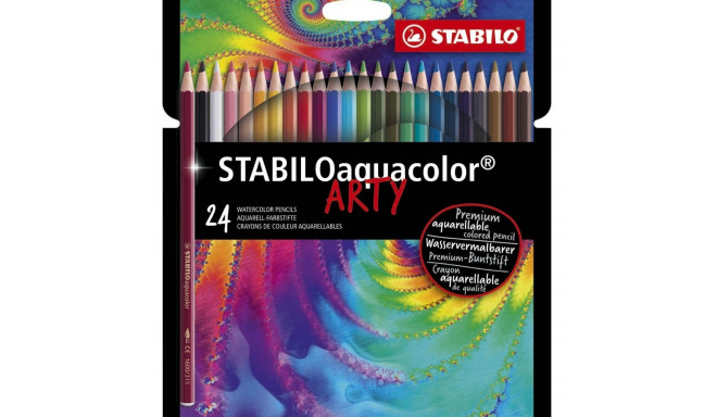 Akvarellpliiats Stabilo aquacolor ARTY, 24 värvi