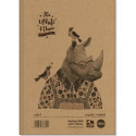 Kaustik A4 80l. joon, Save The Rhino, kõva kaanega, raamatköide, taaskasutatud paber