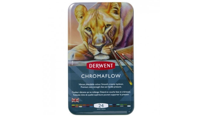 Värvipliiats Derwent Chromaflow 24tk metallkarbis