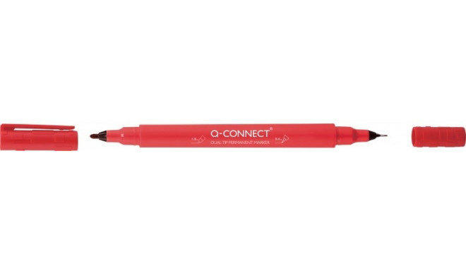 Marker Q-Connect CD/DVD kahe otsaga 0,4 ja 1,0mm punane