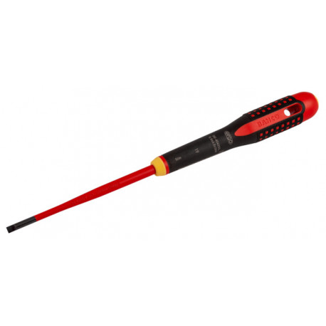Bahco ERGO™ SLIM insulated slotted screwdriver – 1.0x5.5x125 mm, 1000V VDE, slim blade, alloy steel 