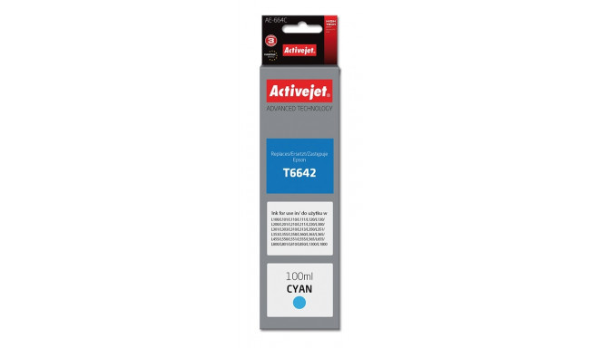 Activejet AE-664C tindikassett (asendus Epson T6642; Supreme; 100 ml; tsüaan)