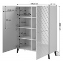 Shelving ABETO 100.5 x 40 x 121.5 cm white/gloss white