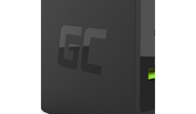 "Green Cell Charger 45W 2-Port USB-C/USB3.0 QC3.0 incl. 2m USB-C Cable Schwarz"