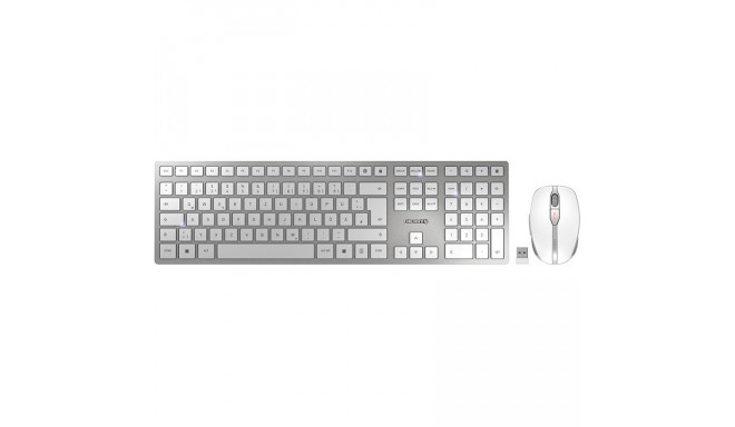 "Cherry DW 9100 Slim - Tastatur-und-Maus-Set wireless white/silver QWERTZ DE"