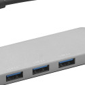 HUB 4Port Sandberg 4xUSB3.0 SuperSpeed passiv Silver